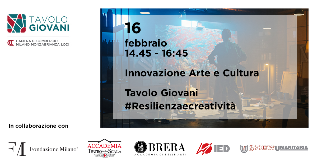 Tavolo Giovani invito evento 16 febbraio creatività e resilienza