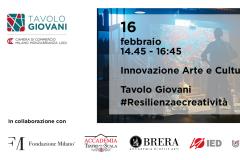 Tavolo Giovani invito evento 16 febbraio creatività e resilienza