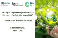 Locandina evento Le giovani imprese di Milano che vincono la sfida della sostenibilità